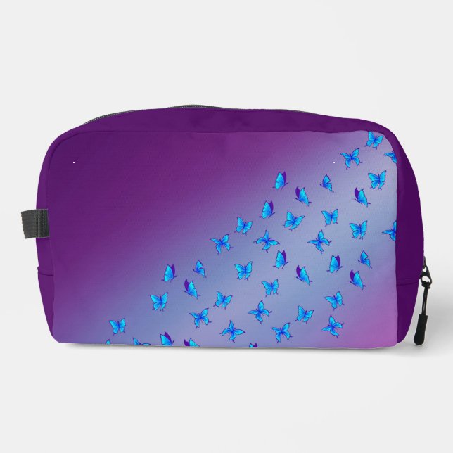 Abstract Blue Moonbeams and Butterflies  Dopp Kit (Front)