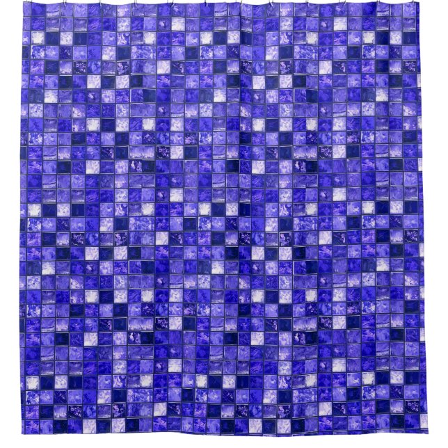 Abstract Blue Mosaic Design With Glowing Textures (Front)