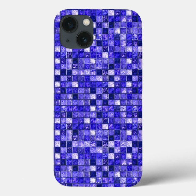 Abstract Blue Mosaic Design With Glowing Textures Case-Mate iPhone Case (Back)