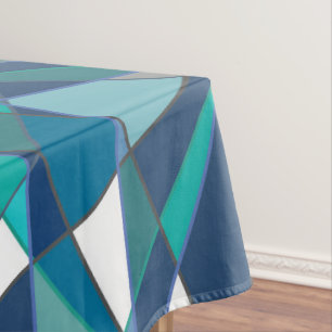 Abstract Blue Mosaic Tablecloth