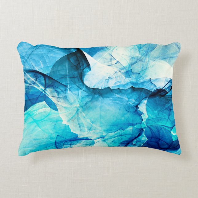 Abstract blue motion: fractal composition. accent pillow (Front)