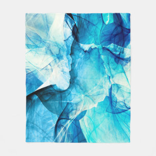 Abstract blue motion: fractal composition. fleece blanket
