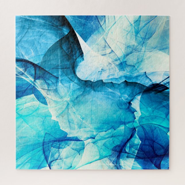 Abstract blue motion: fractal composition. jigsaw puzzle (Vertical)