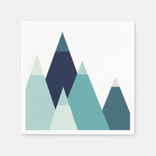 Abstract blue mountains. Navy modern geometric Napkin