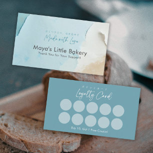 Abstract Blue Ocean Bakery Loyalty Business Card