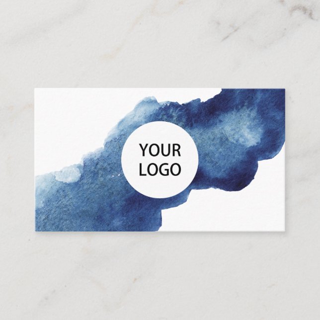 Abstract Blue Ocean Business Card (Front)