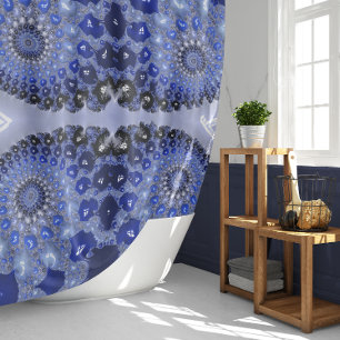 Abstract Blue Ombre Fractal Bubbles