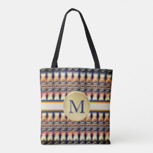 Abstract Blue, Orange & Multi  Tote Bag