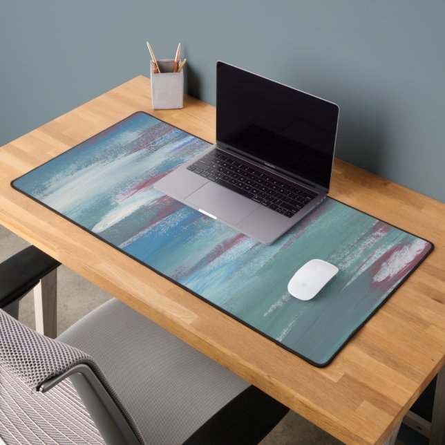 Abstract Blue Painting Desk Mat (Office 2)
