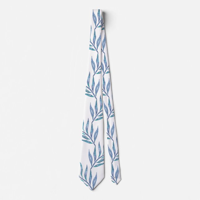 Abstract blue palm leaves tie (Front)