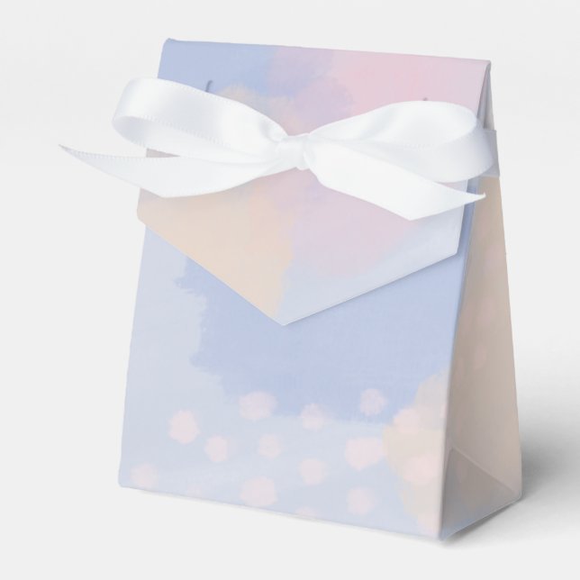Abstract Blue Pastel Modern Art Favor Box (Front Side)