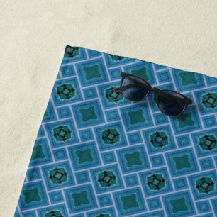 Abstract blue pattern beach towel