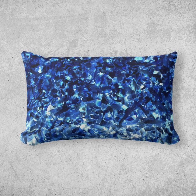 Abstract Blue Pattern Lumbar Pillow (Creator Uploaded)