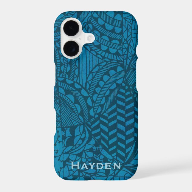 Abstract Blue Pattern Personalised (Back)