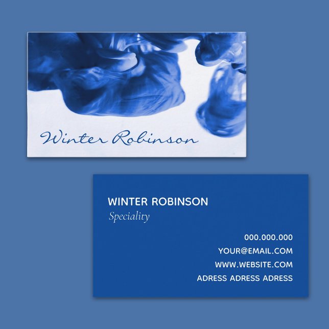 Abstract blue plaint minimal professional business card (Simple design for painter, artist, business card )