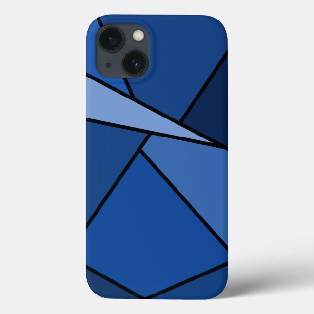Abstract Blue Polygons Battery Case (Back)