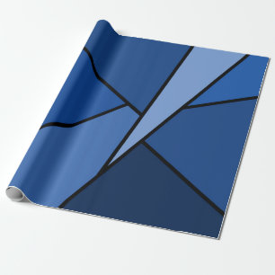 Abstract Blue Polygons gift wrap