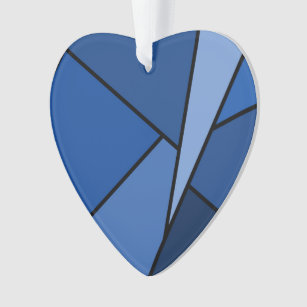 Abstract Blue Polygons Ornament