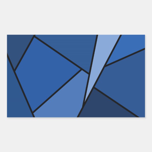 Abstract Blue Polygons Sticker (Front)