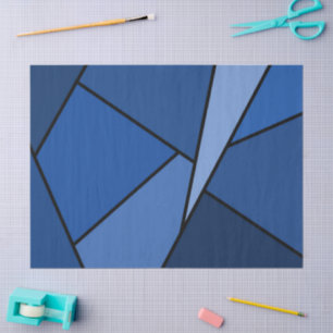 Abstract Blue Polygons Tissue Paper