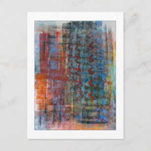 Abstract Blue Postcard