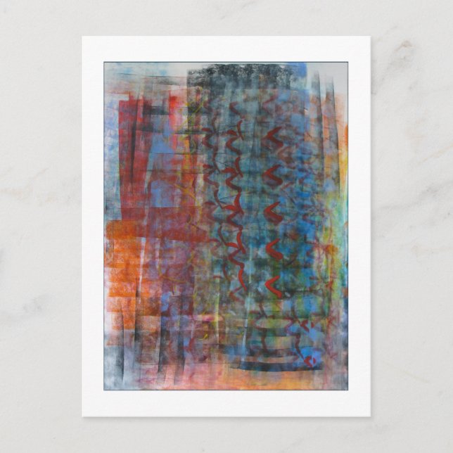 Abstract Blue Postcard (Front)