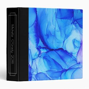 Abstract Blue Purple Black Custom Alcohol Ink Binder