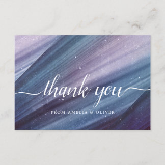 Abstract Blue & Purple Minimalist Thank You Card