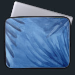 Abstract Blue Rays Watercolor Design Laptop Sleeve<br><div class="desc">Protect your laptop with an evocative custom neoprene sleeve featuring blue watercolor paint strokes that extend like rays from three corners of the reproduced painting. The background is a wash of lighter blues. The blue abstract design adds a distinctive handmade element when reproduced. To see the Abstract Blue Rays Watercolor...</div>