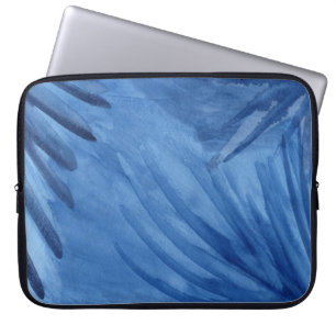 Abstract Blue Rays Watercolor Design Laptop Sleeve