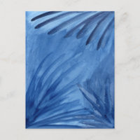 Abstract Blue Rays Watercolor Painting Postcard