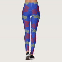 Abstract Blue Red Yellow pattern Yoga Leggings
