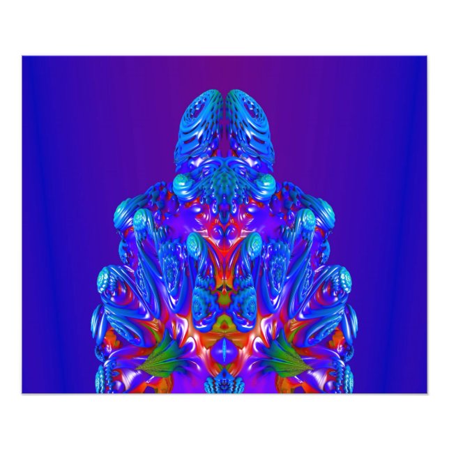 Abstract Blue Robot Photo Print (Front)