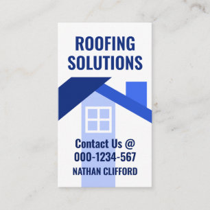 Abstract Blue Rooftop Building Business Card