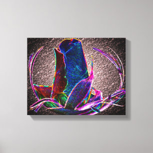 Abstract Blue Rose Flower Canvas Print