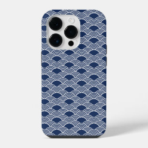 abstract blue sea waves in Chinese style iPhone 14 Pro Case