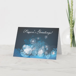 Abstract Blue Snowflakes Christmas Card