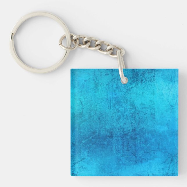 Abstract blue solid colour design keychain (Front)
