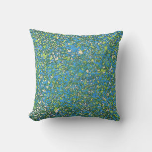 Abstract Blue Splatter for Art Enthusiasts Mod Throw Pillow