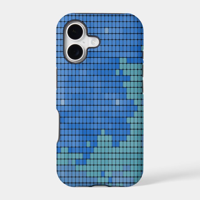 Abstract Blue Square Pattern (Back)