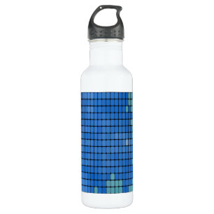 Abstract Blue Square Pattern 710 Ml Water Bottle