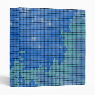 Abstract Blue Square Pattern Binder