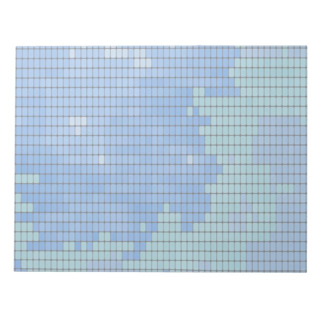 Abstract Blue Square Pattern Notepad (Front)