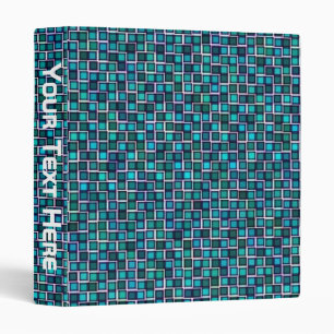 Abstract Blue Squares Pattern Binder