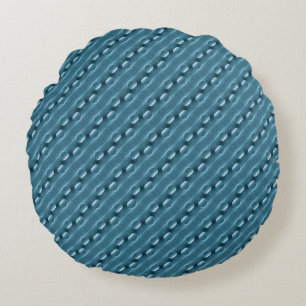 Abstract blue steel pattern round pillow