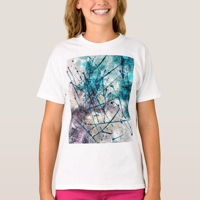 Abstract blue strokes T-Shirt (Front)