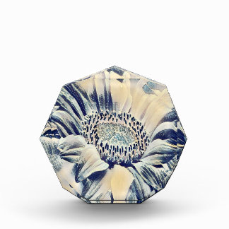 Abstract blue sunflower photo block