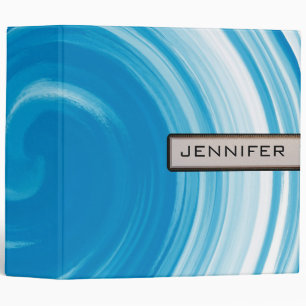 Abstract Blue Swirl Art Background Binder