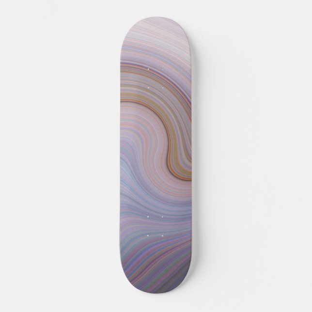 Abstract Blue Swirl. Light Blue Grey Skateboard (Front)