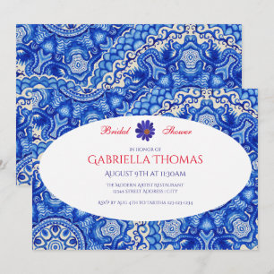 Abstract Blue Swirls - Bridal Shower Invitation